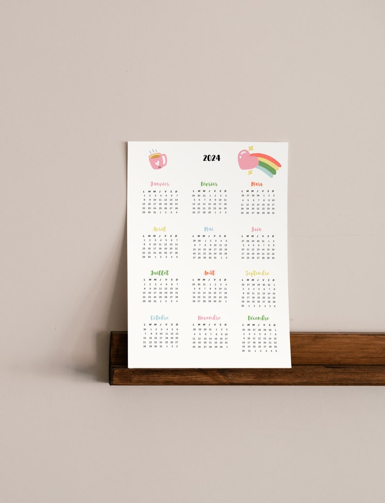 Printable 2024 Calendar 2024 PDF Calendar Downloadable Etsy Australia