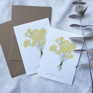 Carte bouquet d'immortelles, carte d'anniversaire, carte de voeux Avec enveloppe