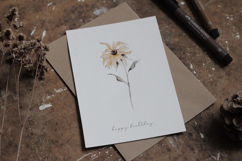 Carte d'anniversaire tournesol afbeelding 1