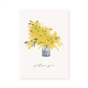 Carte bouquet Mimosa, carte d'anniversaire, carte de remerciements Bild 3