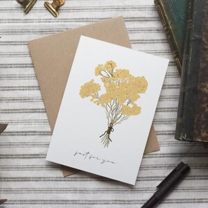 Carte bouquet d'immortelles, carte d'anniversaire, carte de voeux