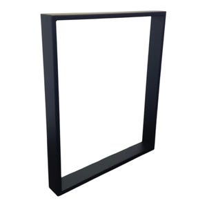 Puede incluir: Un marco de pata de mesa rectangular negro. El marco está hecho de metal sólido y tiene un diseño simple y moderno. El marco está diseñado para soportar una mesa y es adecuado para varios tamaños de mesa.