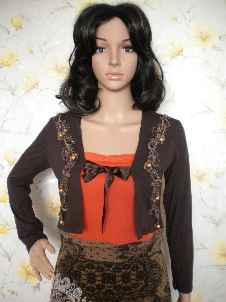 S artsy eco dress rustic cowgirl dress upcycled clothing wearable art reconstructed dress t-shirt dress cottage chic tee shirt dress