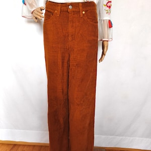 Vintage Levi Strauss Corduroy Jeans Wide Leg Pants Flare Trousers Light Brown Women Girls Pantaloons Large Corduroy Boot Cut Y2k Streetwear