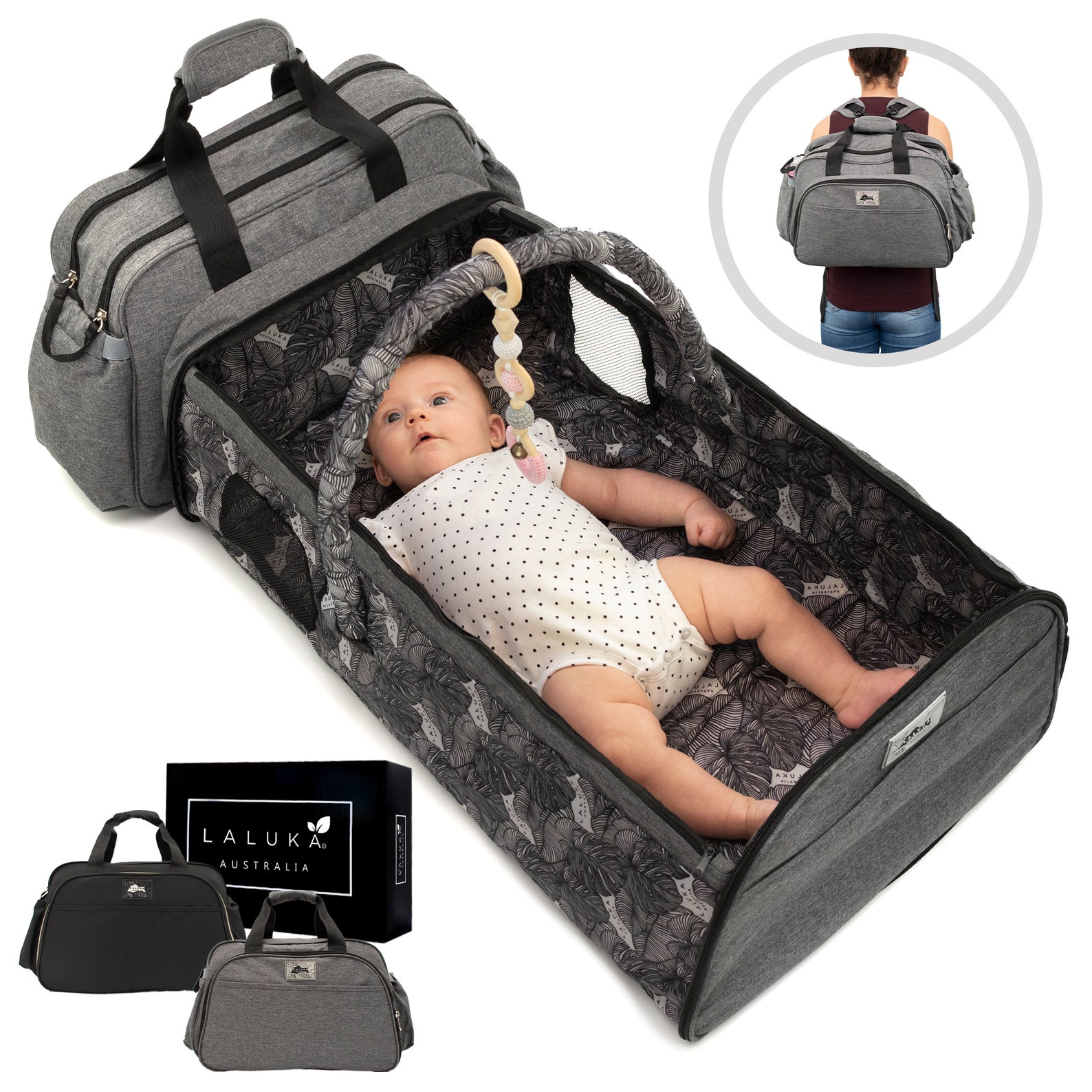 Laluka Diaper Bag with Portable Travel Gray Etsy