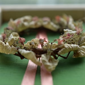 BEST MOM, piccola ghirlanda di ortensia, festa della mamma, ghirlanda in miniatura, interamente naturale, con fiori foglie e rami essiccati