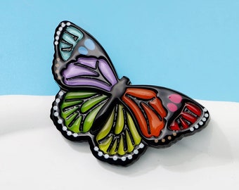 Acrylic Butterfly Brooch For Women Beautiful Summer Insect Pin Colorful Accessories High Quality