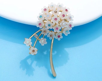 Strass Paardebloem Broche Mode Bloem Pin