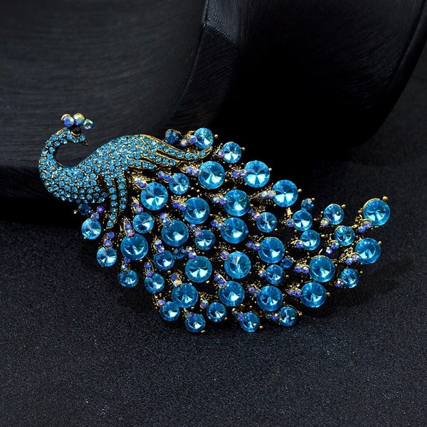 Rhinestone Peacock Brooch For Women Large Crystal Animal Bird Pins Brooch Accessories Jewelry High Quality