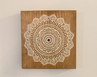 Hand-Painted Mandala Wood Sign