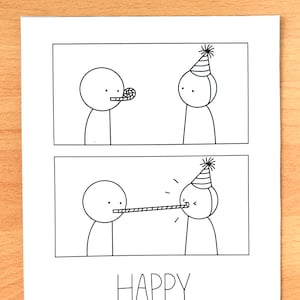 Blague d'anniversaire idiote et effrontée - meilleur ami / petit ami / petite amie ennuyeux et drôle - carte de joyeux anniversaire, PDF imprimable en noir et blanc