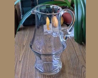 Vintage Glaskrug, Glaskaraffe, Glaskaraffe, russischer Glaskrug für Kompott, Limonade, Krug Wasserbeeren, Krug Glas, alter Krug