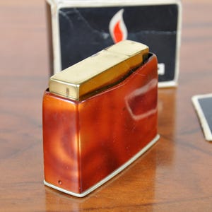 Beautiful desk gas lighter in box from the 1970s. Made in USSR.