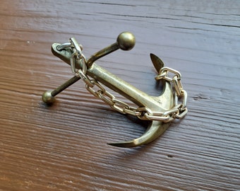 Vintage Handmade Cast Copper Alloy Decorative Anchor. Hand made metal figurine