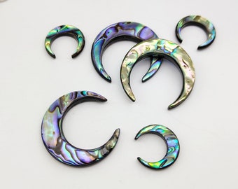 Rainbow Abalone Shell Moon Jewelry Making Bead Cabochons Natural Abalone Moon Crescent Moon Sea Shell Beach Shell Jewelry Gemstone DIY Craft