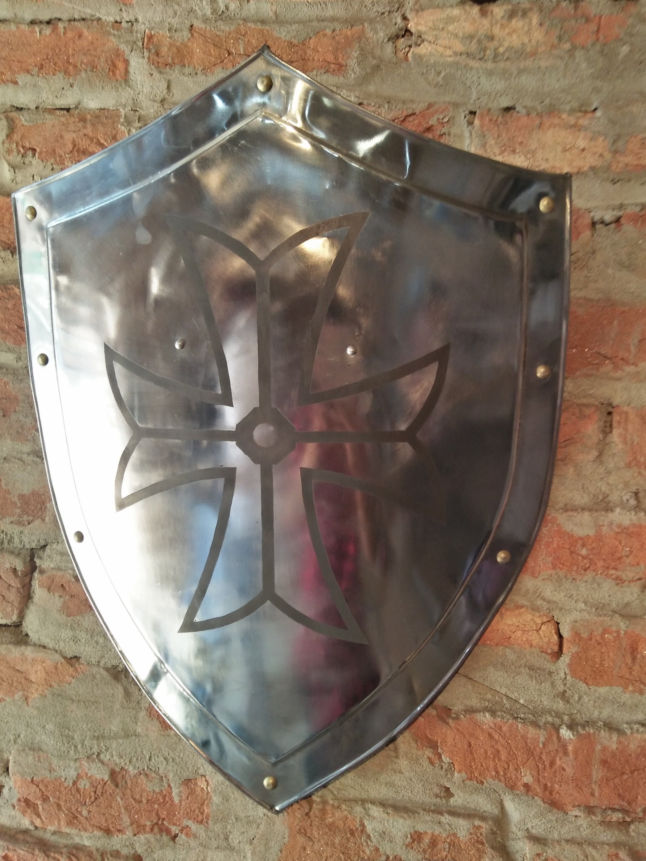 Knight Medieval heater shield SCA LARP WASTER 18 Gauge Battle Etsy
