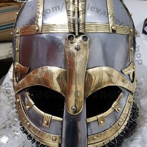 Medieval Viking Chain Mail Helmet Brass Helmet - Etsy