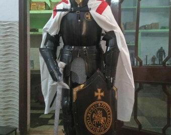 X-Mas Medievale Cavaliere Scudo tutto in metallo 30 realizzato a mano BATTLE ARMOR medievale 
