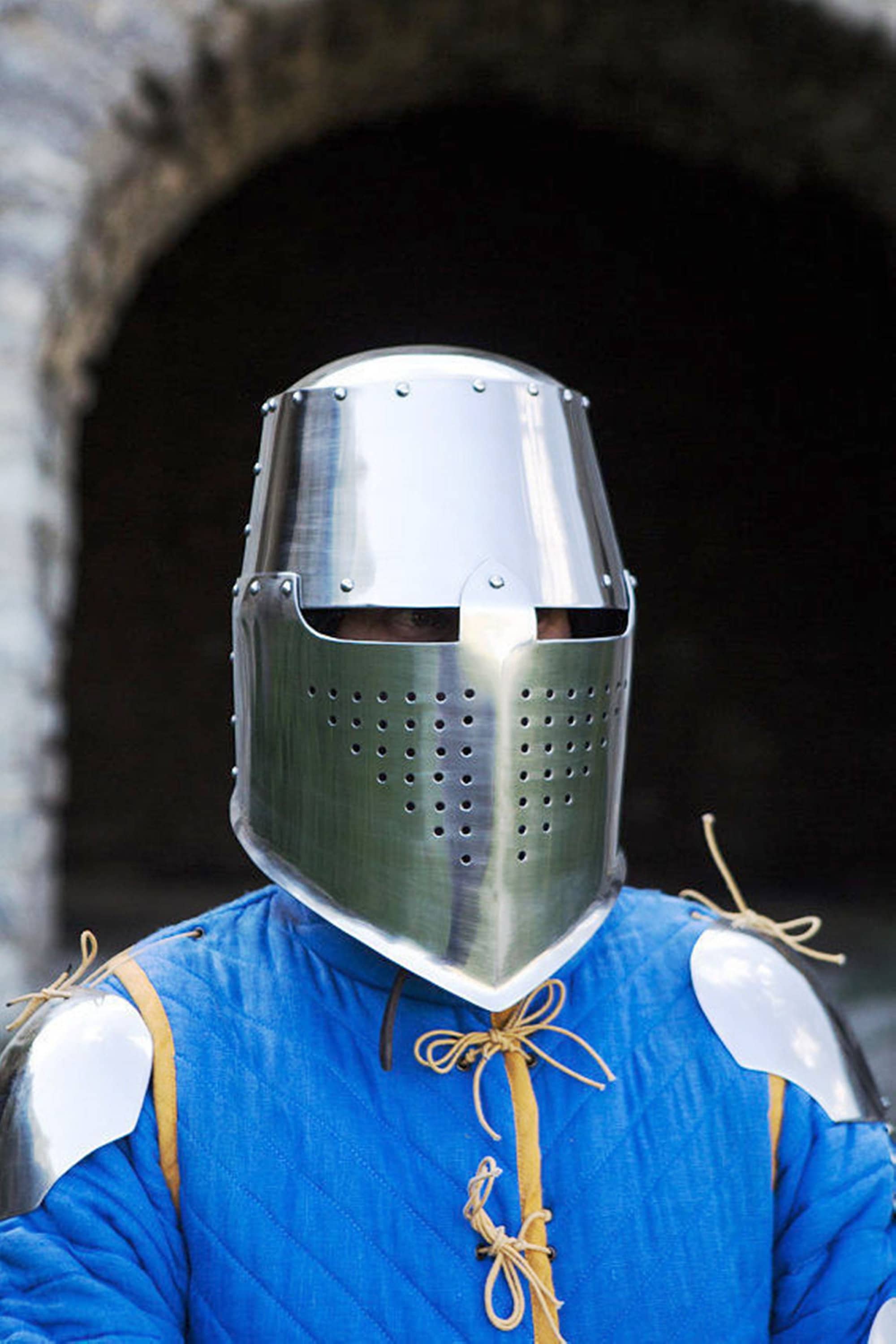 Medieval Crusader Helmet Bucket Helmet Etsy