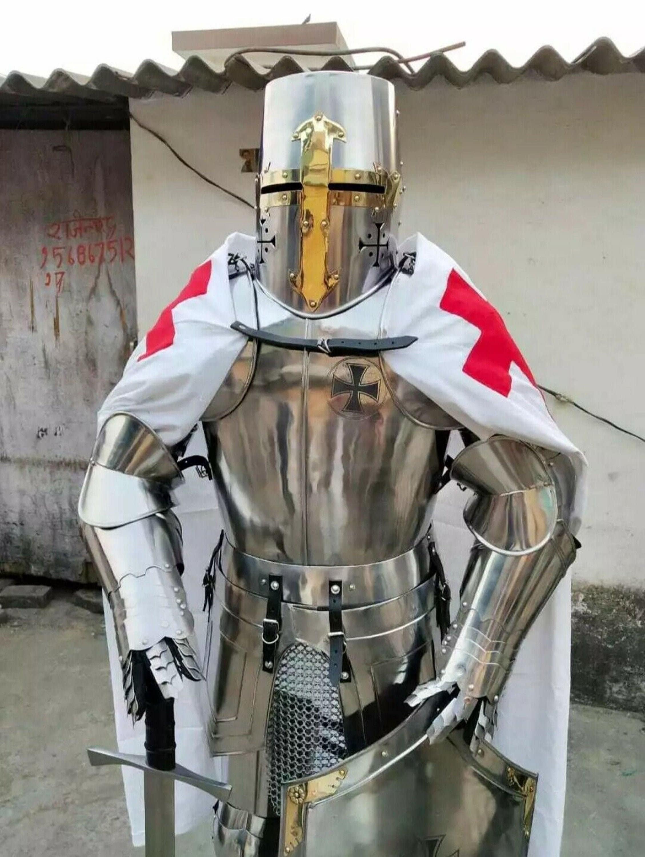 Combat Médiévale Knight Wearable Suit De Armor Crusader Combat Complète Corps Armure 