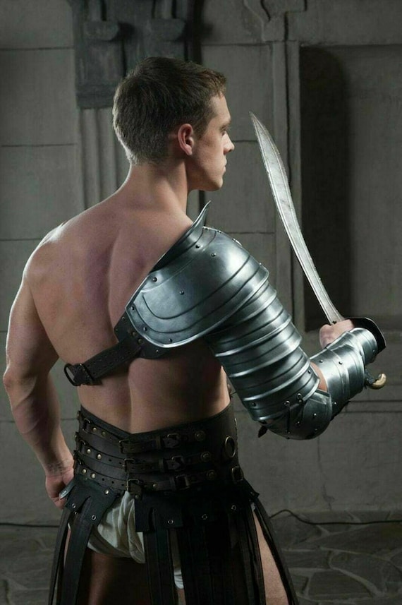 Medieval Mart Spartacus Metal Sleeve Shoulder, Arm Armor for Cosplay, Larp  Costume 