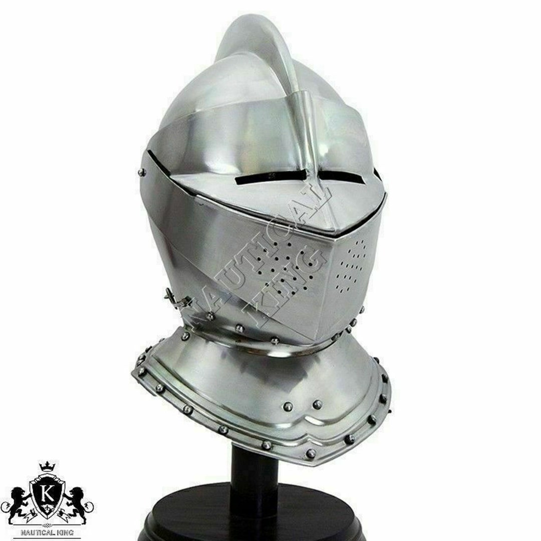 Medieval Knight Helmet Steel Helmet Halloween Costume Etsy