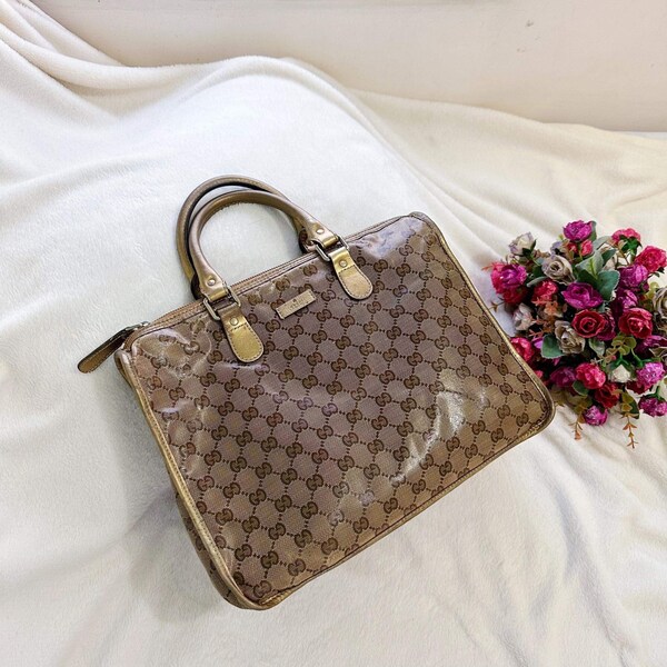 Vintage Gucci Monogram Crystal Handbag Bag