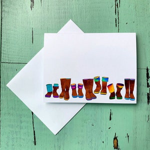 Alaskan Boots Card — Alaska Rain Boots Greeting Cards — AlaskaTuf Cards — Hand Drawn and Illustrated Alaska Cards