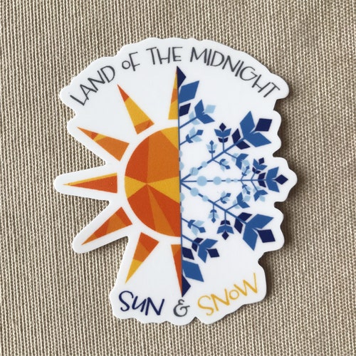 Sun and Snow Holograph Sticker Alaska Sticker Etsy