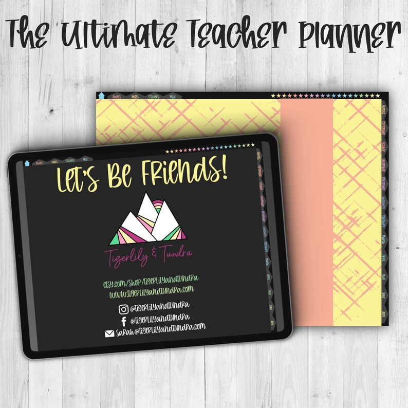 DIGITAL TEACHER PLANNER White Pages Teacher Planner Etsy