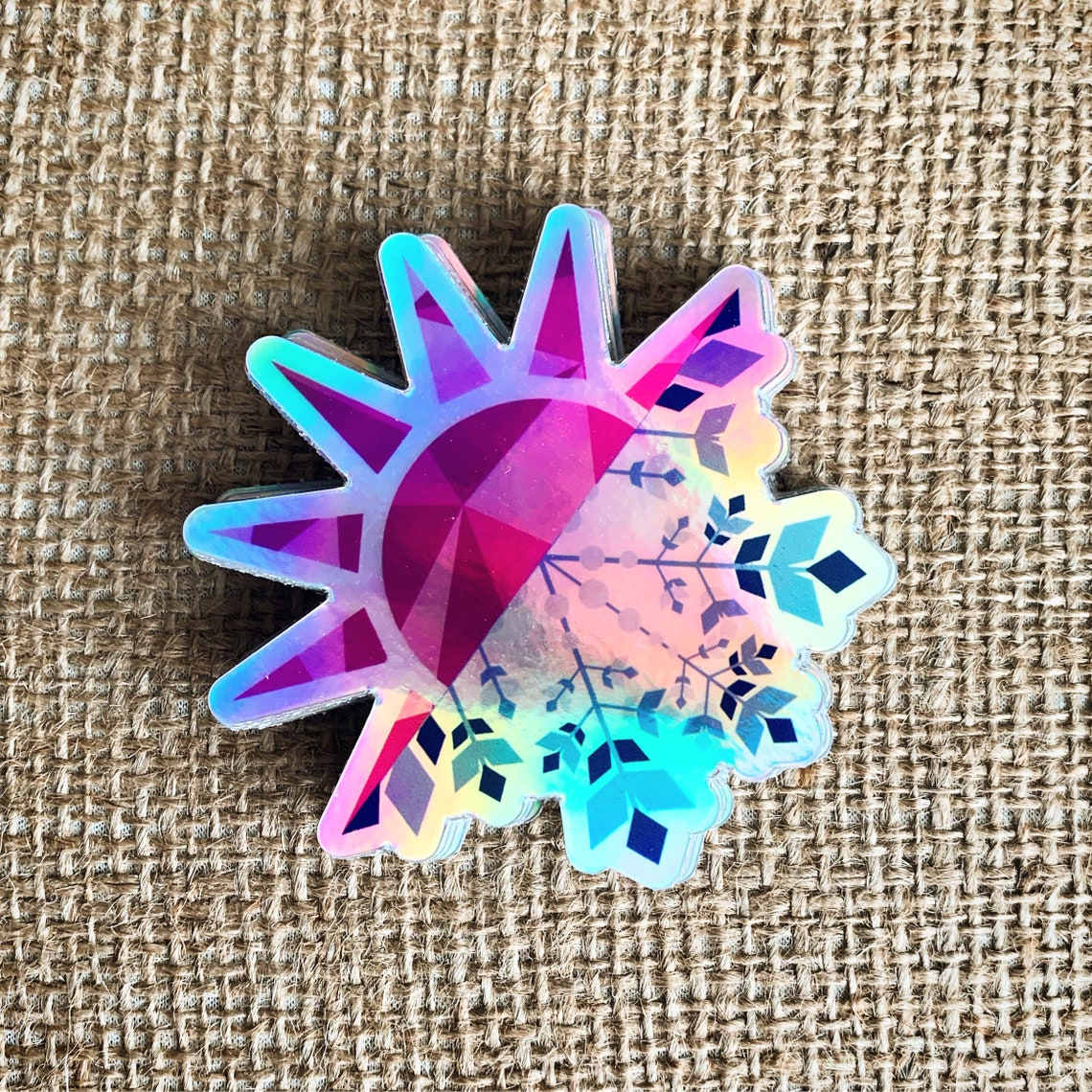 Sun and Snow Holograph Sticker Alaska Sticker Etsy