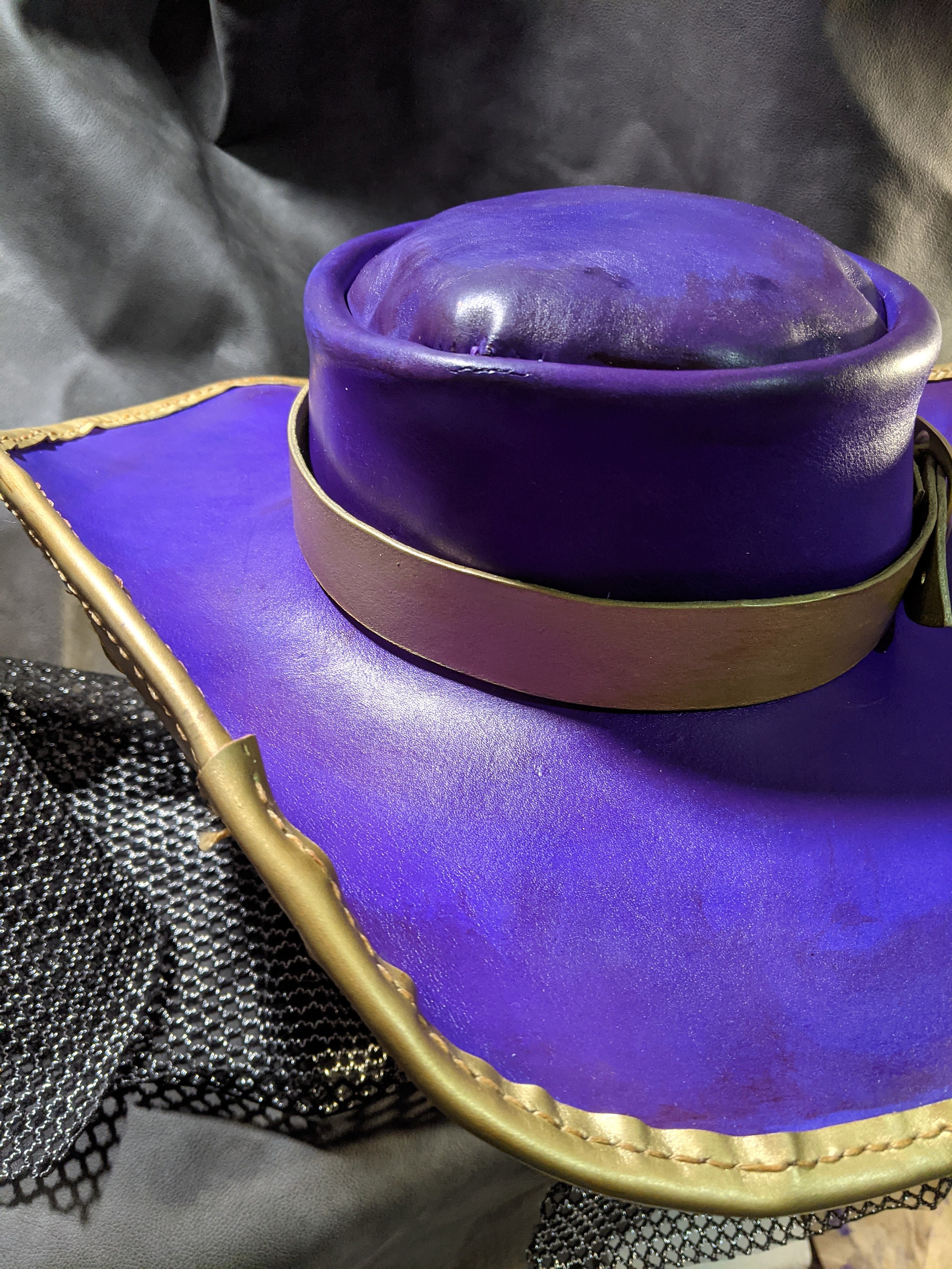 Purple Leather Cavalier Pirate Hat -  Finland
