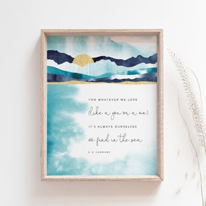 E.E Cummings For whatever we lose (like a you or a me), Poem art, Poem Print, Romantic Poetry Quote Art, Book Lover Gift, INSTANT DOWNLOAD
