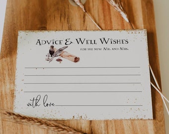 Wizard School Advice and Well Wishes For The New Mr. and Mrs. Sign and Card, Magical Advice Card Template, Advice Template Corjl Hermione