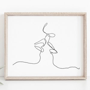 Kissing men and women line drawing - Stock Illustration [92511928] - PIXTA