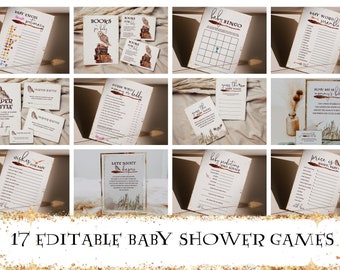 Baby Shower Game Bundle, Wizard Baby Shower Game Kit, Printable Baby Shower Games, Gender Neutral Magic School Movie Inspired Baby, HERMIONE