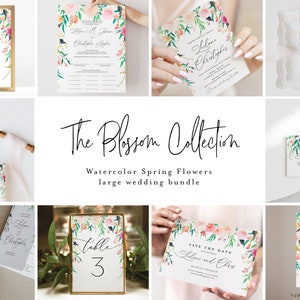 Large Wedding Bundle, Garden Lush Wedding Template Bundle, Wedding Invitation Set, Large Wedding Kit, Printable Invitation Bundle BLOSSOM