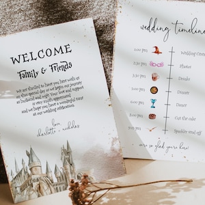 Wizard Wedding Timeline Template, Wedding Timeline, Event Timeline, Wedding Itinerary, Weekend Schedule Printable, Welcome Bag, Hermione