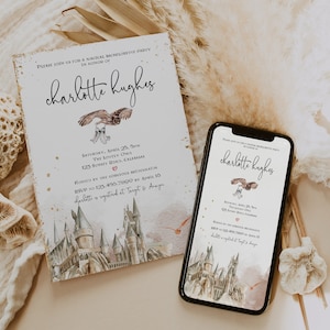 Wizard Themed Bachelorette Party Invitation Template, Magical Bachelorette Invite, Magic School Bachelorette Party Evite, Corjl Hermione