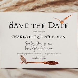 Wizard Save the Date Template, Magical Wedding, Wizarding Theme Save the Date Invite, Magic Wedding, DIY Wedding Invitation , HERMIONE image 7