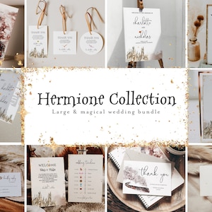 Wizard Thema Enorme Bruiloft Sjablonen Bundel, Magische Bruiloft Sjabloon Bundel, Bruiloft Uitnodiging Set, Bruiloft Kit, Uitnodiging Bundel Hermelien