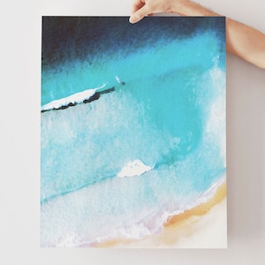 Watercolor Beach Print, Ocean Print, Seashore Print, Nature Print, Watercolor Beach Art Printable, Minimalist Wall Art, Instant Download