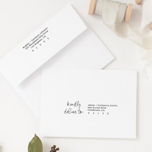 Minimalist Calligraphy Envelope Addressing Template, Envelope Address Template, Wedding Envelope Address, Editable Envelope Corjl AURORA