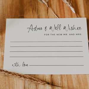Beratung und gute Wünsche für die neuen Mr. und Mrs., moderne Beratung für die Braut und Bräutigam Karte Vorlage, Ratkarten Hochzeit Vorlage AURORA