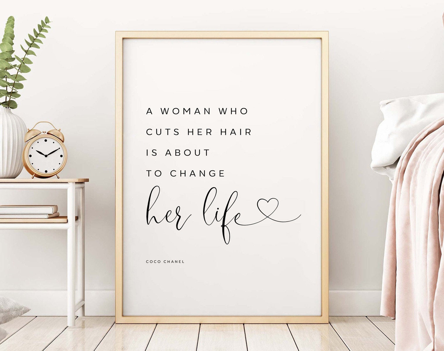 A Woman Who Cuts Her Hair is About to Change Her Life Printable,  Motivational Quote, Coco Chanel Quote, Inspirational Quote INSTANT DOWNLOAD  - Etsy, image size:1517x1200