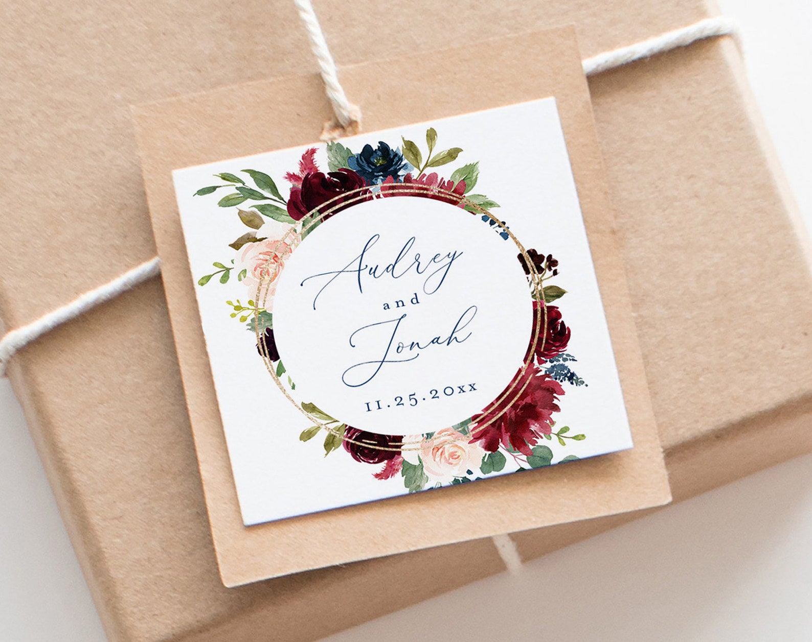 Bohemian Monogram Gift Tag Template Personalized Thank You - Etsy