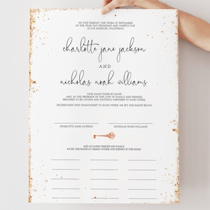 Zauberer Hochzeit Quäker Heiratsurkunde Vorlage Gästebuch, Alternative Gästebuch, Magische Kalligraphie Corjl Sofort Download Hermine