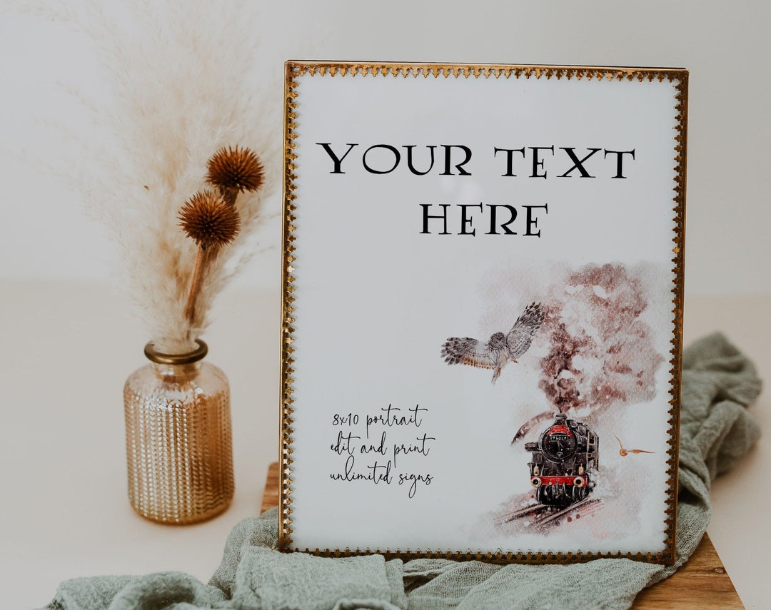 Wizard Themed Wedding Custom Sign Template, Wizard Train, Magical ...