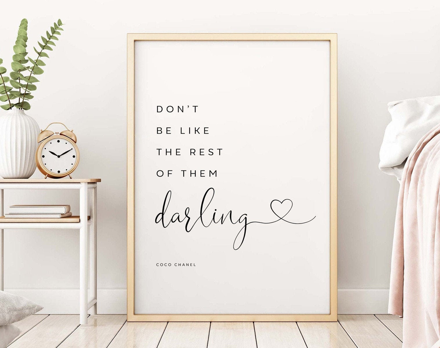 Don't Be Like The Rest of Them Darling - Coco Chanel Inspirational Quote -  Wall Art Decal - 20 x 25 - Fashion Quotes Vinyl Decal - Bedroom Wall