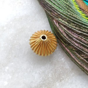 18k Gold Bead Finding • 13x12mm Gold Bead • 18K Yellow Gold Bead • Spacer Bead DIY Jewelry Finding • KC1661